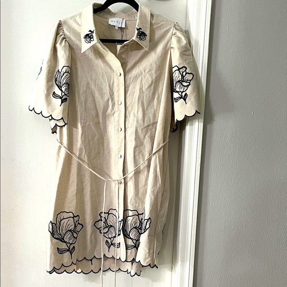 MARBLE Cream Button-Up Shirt - Picture 2 of 11